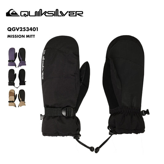 QUIKSILVER/クイックシルバー メンズ ミトングローブ MISSION MITT 2025-26SNOW QGV253401 スノーグローブ 手袋 スノー スキー スノボ スノーボード 耐水 防寒 リストアジャスター リーシュコード 男性用