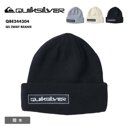 QUIKSILVER/クイックシルバー メンズ ニット帽 QS 2WAY BEANIE 2024 FALL&WINTER QBE244304 アクリル 男性用 防寒 ニットキャップ ビーニー ２WAY ロゴ 撥水 帽子 おしゃれ【メール便発送 24FW-02】