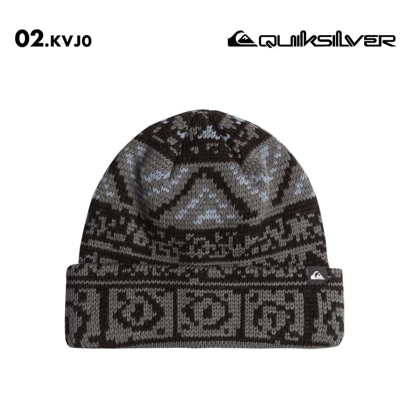 QUIKSILVER/クイックシルバー メンズ ニット帽 ARCHIVE BEANIE 2024-25 SNOW EQYHA03380 スノーボード スキー スノボ 防寒 ビーニー ニットキャップ アクリル ジャガード織 フリース レトロ 男性用【メール便発送 24FW-05】