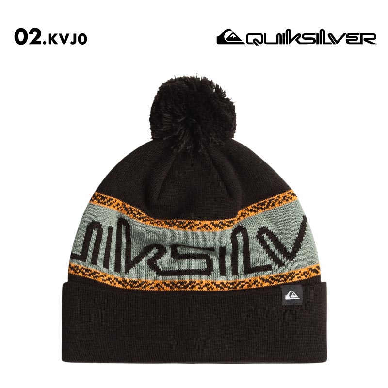 QUIKSILVER/クイックシルバー メンズ ニット帽 ボンボン SUMMIT BEANIE 2024-25 SNOW EQYHA03385 スノーボード スキー スノボ 防寒 ビーニー ニットキャップ ポンポン付き フリース ロゴ アクリル 男性用