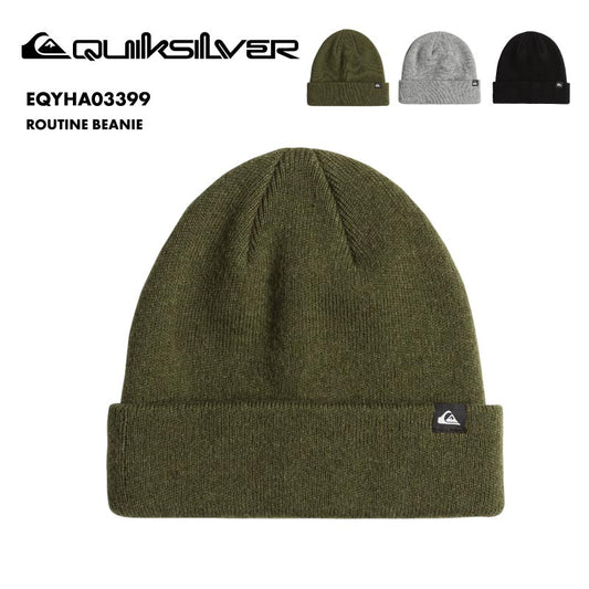 QUIKSILVER/クイックシルバー メンズ ニット帽 ROUTINE BEANIE 2024-25 SNOW EQYHA03399 スノーボード スキー スノボ 防寒 ビーニー ニットキャップ シンプル 定番 アクリル ブランド 男性用【メール便発送 24FW-05】