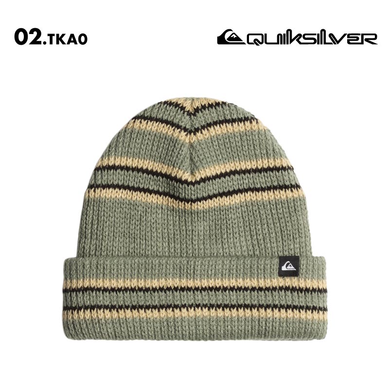 QUIKSILVER/クイックシルバー メンズ ニット帽 SPLIT BEANIE 2024-25 SNOW EQYHA03379 スノーボード スキー スノボ 防寒 ビーニー ニットキャップ ボーダー ポップ アクリル マルチカラー 男性用【メール便発送 24FW-05】