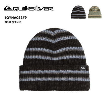 QUIKSILVER/クイックシルバー メンズ ニット帽 SPLIT BEANIE 2024-25 SNOW EQYHA03379 スノーボード スキー スノボ 防寒 ビーニー ニットキャップ ボーダー ポップ アクリル マルチカラー 男性用【メール便発送 24FW-05】