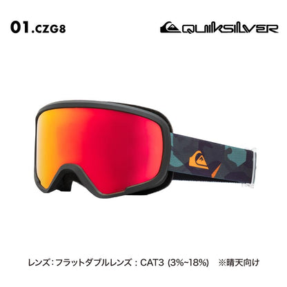 QUIKSILVER/クイックシルバー ジュニア スノー ゴーグル SHREDDER 2024-25 SNOW EQBTG03024 スノーボード スキー ウインタースポーツ 保護 UVカット キズ防止加工 曇り防止 メッシュフィルター フラットダブルレンズ 正規品 ジュニア 子供用 こども用 男の子用 女の子用