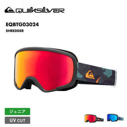 QUIKSILVER/クイックシルバー ジュニア スノー ゴーグル SHREDDER 2024-25 SNOW EQBTG03024 スノーボード スキー ウインタースポーツ 保護 UVカット キズ防止加工 曇り防止 メッシュフィルター フラットダブルレンズ 正規品 ジュニア 子供用 こども用 男の子用 女の子用