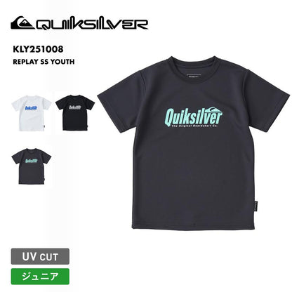 QUIKSILVER/クイックシルバー ジュニア 半袖 ラッシュガード Tシャツ REPLAY SS YOUTH 2025 SPRING JP KLY251008 半袖 水着 ビーチ サーフィン プール 海水浴 海 ロゴ 紫外線対策 Tシャツ ジュニア 子供用 こども用 男の子用 女の子用【メール便発送 25SS-01】