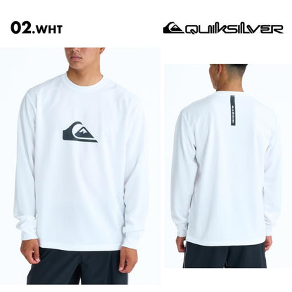 QUIKSILVER/クイックシルバー メンズ 長袖 ラッシュガード COMP LOGO LS 26 SPRING QLY261013 ボード 水着 サーフィン Tシャツ 海水浴 ビーチ 連結ループ シンプル 無地 ロゴ 男性用【メール便発送 26SS-01】