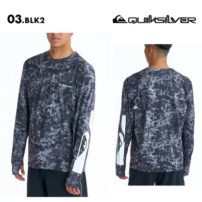 QUIKSILVER/クイックシルバー メンズ 長袖 ラッシュガード HOLMES LS 26 SPRING QLY261014 ボード 水着 サーフィン Tシャツ 海水浴 ビーチ サムホール 日焼け防止 UPF50+ 速乾 男性用【メール便発送 26SS-01】