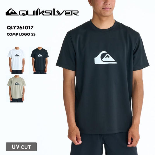 QUIKSILVER/クイックシルバー メンズ 半袖 ラッシュガード COMP LOGO SS 26 SPRING QLY261017 ボード 水着 サーフィン Tシャツ 海水浴 ビーチ 連結ループ シンプル 日焼け防止 ロゴ 男性用【メール便発送 26SS-01】