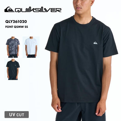 QUIKSILVER/クイックシルバー メンズ 半袖 ラッシュガード FONT QSMW SS 26 SPRING QLY261020 ボード 水着 サーフィン Tシャツ 海水浴 ビーチ 連結ループ シンプル 日焼け防止 ロゴ 男性用【メール便発送 26SS-01】