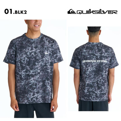 QUIKSILVER/クイックシルバー メンズ 半袖 ラッシュガード FONT QSMW SS 26 SPRING QLY261020 ボード 水着 サーフィン Tシャツ 海水浴 ビーチ 連結ループ シンプル 日焼け防止 ロゴ 男性用【メール便発送 26SS-01】