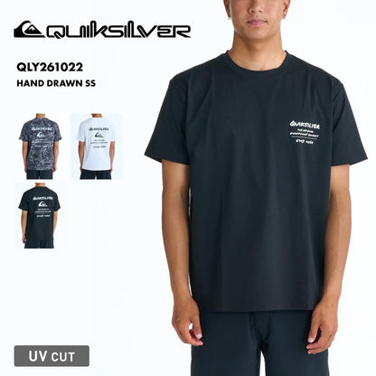 QUIKSILVER/クイックシルバー メンズ 半袖 ラッシュガード HAND DRAWN SS 26 SPRING QLY261022 ボード 水着 サーフィン Tシャツ 海水浴 ビーチ 連結ループ シンプル 日焼け防止 ロゴ 男性用【メール便発送 26SS-01】