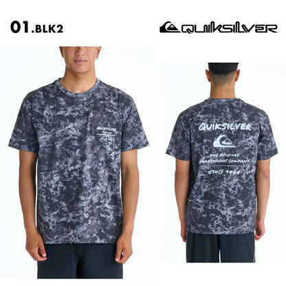 QUIKSILVER/クイックシルバー メンズ 半袖 ラッシュガード HAND DRAWN SS 26 SPRING QLY261022 ボード 水着 サーフィン Tシャツ 海水浴 ビーチ 連結ループ シンプル 日焼け防止 ロゴ 男性用【メール便発送 26SS-01】