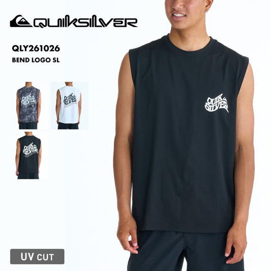 QUIKSILVER/クイックシルバー メンズ タンクトップ ラッシュガード BEND LOGO SL 26 SPRING QLY261026 ボード 水着 サーフィン 袖なし 海水浴 ビーチ 連結ループ シンプル 日焼け防止 ロゴ 男性用【メール便発送 26SS-01】