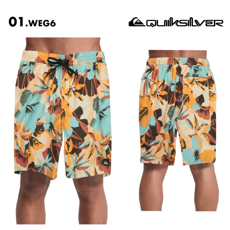 QUIKSILVER/クイックシルバー メンズ サーフパンツ EVERYDAY PRINTED VOLLEY 19 26 SPRING EQYJV04223 ボード 水着 サーフィン ハーフパンツ 海水浴 ビーチ 柄 ミドル丈 キーループ付き おしゃれ 男性用【メール便発送 26SS-01】