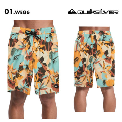 QUIKSILVER/クイックシルバー メンズ サーフパンツ EVERYDAY PRINTED VOLLEY 19 26 SPRING EQYJV04223 ボード 水着 サーフィン ハーフパンツ 海水浴 ビーチ 柄 ミドル丈 キーループ付き おしゃれ 男性用【メール便発送 26SS-01】
