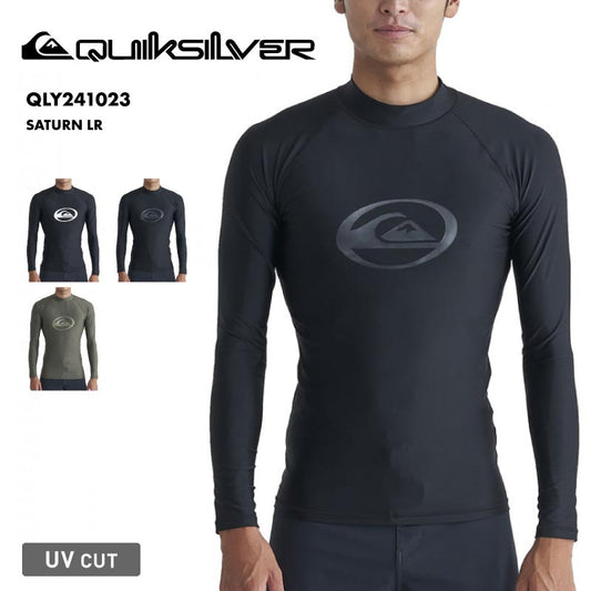 QUIKSILVER/クイックシルバー メンズ 長袖 ラッシュガード SATURN LR 2024 SPRING QLY241023 UPF50+ UVカット 紫外線対策 サーフィン 速乾 海水浴 黒 ブラック ブランド ロゴ【メール便発送 24SS-06】