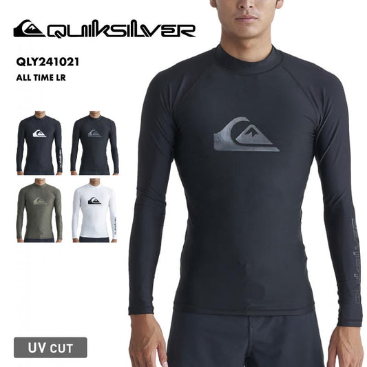 QUIKSILVER/クイックシルバー メンズ 長袖 ラッシュガード ALL TIME LR 2024 SPRING QLY241021 UVカット 水着 スイムウェア フードレス サーフィン  SUP 速乾 海水浴 ブランド ロゴ 夏服【メール便発送 24SS-06】