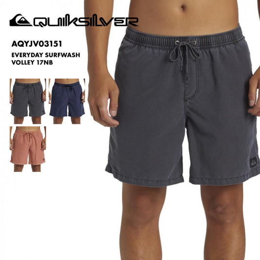 QUIKSILVER/クイックシルバー メンズ ボードショーツ EVERYDAY SURFWASH VOLLEY 17NB 2024 SPRING AQYJV03151 シンプル 無地 ウォッシュ加工 撥水加工 ポケット付き 速乾 海水浴 ブランド ロゴ【メール便発送 24SS-06】