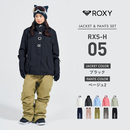 [新作予約 納期11月下旬] ROXY×ICEPARDAL スノーボードウェア レディース 上下セット レギュラーシルエット 中綿入り 撥水 防寒 26-27モデル RXS-H