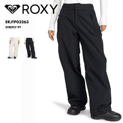 ROXY/ロキシー レディース スノーウェア パンツ STEEPLY PT 2024-25 SNOW ERJTP03263 スキー スノボ スノーボード ルーズシルエット メンズライク ウエスト調節 ブーツゲイター ブランド 防寒 ウインタースポーツ 女性用