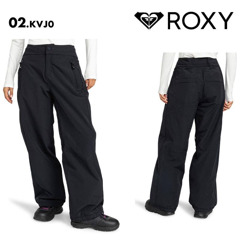 ROXY/ロキシー レディース スノーウェア パンツ STEEPLY PT 2024-25 SNOW ERJTP03263 スキー スノボ スノーボード ルーズシルエット メンズライク ウエスト調節 ブーツゲイター ブランド 防寒 ウインタースポーツ 女性用