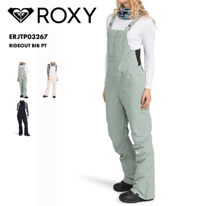 ROXY/ロキシー レディース スノーウェア ビブパンツ RIDEOUT BIB PT 2024-25 SNOW ERJTP03267 スキー スノボ スノーボード オーバーオール ボトムス サイドファスナー ベンチレーション付 裾幅調節 裾丈調節 防寒 女性用