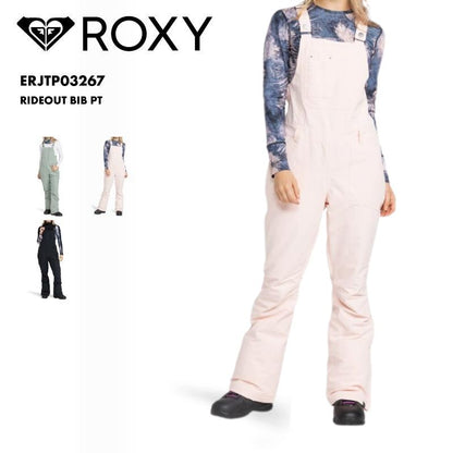 ROXY/ロキシー レディース スノーウェア ビブパンツ RIDEOUT BIB PT 2024-25 SNOW ERJTP03267 スキー スノボ スノーボード オーバーオール ボトムス サイドファスナー ベンチレーション付 裾幅調節 裾丈調節 防寒 女性用