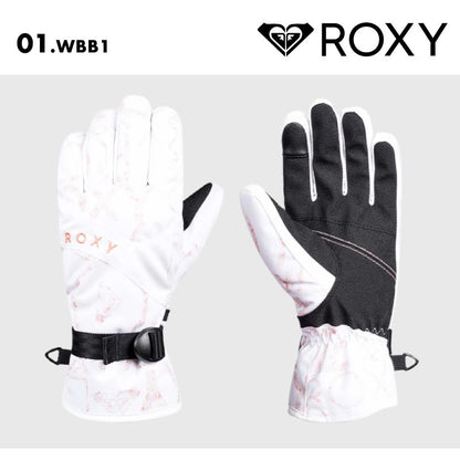 ROXY/ロキシー レディース スノー 5指グローブ ROXY JETTY GLOVES 2024-25 SNOW ERJHN03251 スキー スノボ スノーボード 撥水 耐水 タッチパネル対応 操作性 リーシュコード リストアジャスター 防寒 女性用