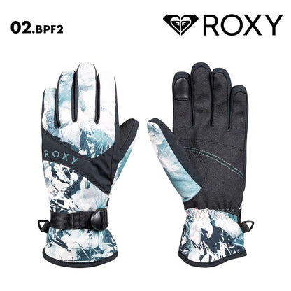 ROXY/ロキシー レディース スノー 5指グローブ ROXY JETTY GLOVES 2024-25 SNOW ERJHN03251 スキー スノボ スノーボード 撥水 耐水 タッチパネル対応 操作性 リーシュコード リストアジャスター 防寒 女性用