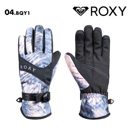 ROXY/ロキシー レディース スノー 5指グローブ ROXY JETTY GLOVES 2024-25 SNOW ERJHN03251 スキー スノボ スノーボード 撥水 耐水 タッチパネル対応 操作性 リーシュコード リストアジャスター 防寒 女性用