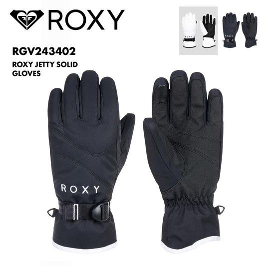 ROXY/ロキシー レディース スノー 5指グローブ ROXY JETTY SOLID GLOVES 2024-25 SNOW RGV243402 スキー スノボ スノーボード 撥水 耐水 タッチパネル対応 操作性 リーシュコード リストアジャスター 防寒 女性用