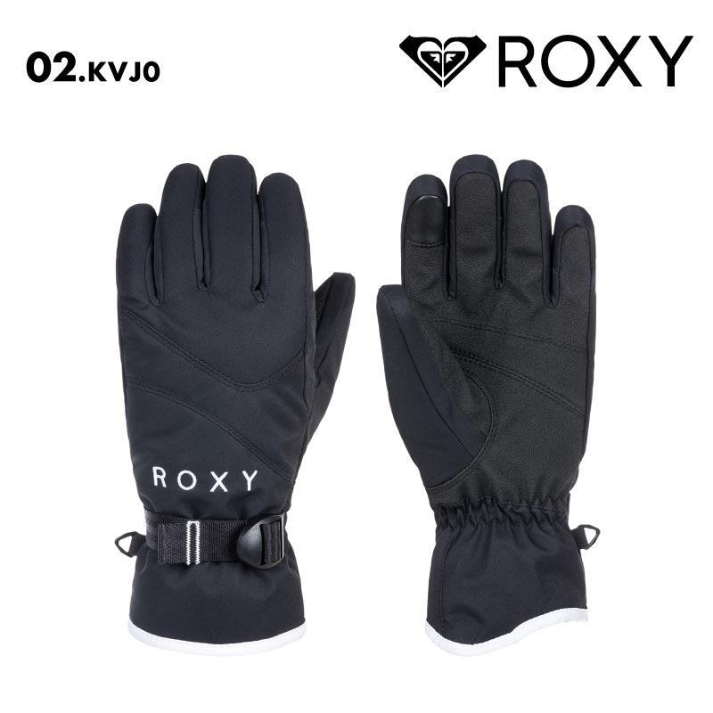 ROXY/ロキシー レディース スノー 5指グローブ ROXY JETTY SOLID GLOVES 2024-25 SNOW RGV243402 スキー スノボ スノーボード 撥水 耐水 タッチパネル対応 操作性 リーシュコード リストアジャスター 防寒 女性用