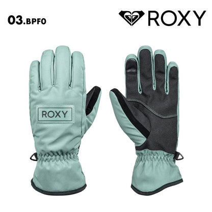 ROXY/ロキシー レディース スノー 5指グローブ FRESHFIELD GLOVES 2024-25 SNOW ERJHN03253 スキー スノボ スノーボード 撥水 着脱簡単 タッチパネル対応 ゴーグルポケット拭き リーシュコード 起毛 防寒 女性用