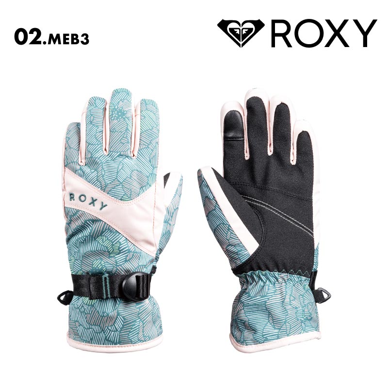 ROXY/ロキシー キッズ ジュニアスノー 5指グローブ ROXY JETTY GIRL GLOVES 2024-25 SNOW ERGHN03043 スキー スノボ スノーボード 耐水 操作性 こども 女の子 保温 防寒 手袋 ジュニア 子供用 こども用 男の子用 女の子用