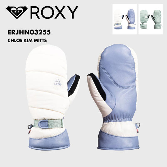 ROXY/ロキシー レディース スノー ミトングローブ CHLOE KIM MITTS 2024-25 SNOW ERJHN03255 スキー スノボ スノーボード 撥水 防水 透湿 着脱簡単 リーシュコード リストアジャスター 防寒 女性用