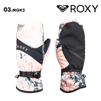 ROXY/ロキシー レディース スノー ミトングローブ ROXY JETTY MITT 2024-25 SNOW ERJHN03252 スキー スノボ スノーボード 撥水 耐水 リストベルト 保温 リーシュコード リストアジャスター 防寒 女性用