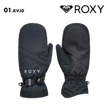 ROXY/ロキシー レディース スノー ミトングローブ ROXY JETTY SOLID MITT 2024-25 SNOW RGV243403 スキー スノボ スノーボード 撥水 耐水 リストベルト 保温 リーシュコード リストアジャスター 防寒 女性用