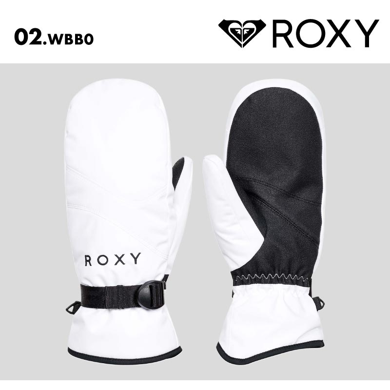 ROXY/ロキシー レディース スノー ミトングローブ ROXY JETTY SOLID MITT 2024-25 SNOW RGV243403 スキー スノボ スノーボード 撥水 耐水 リストベルト 保温 リーシュコード リストアジャスター 防寒 女性用