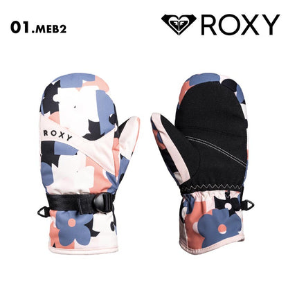 ROXY/ロキシー キッズ ジュニアスノー ミトングローブ ROXY JETTY GIRL MITT 2024-25 SNOW ERGHN03044 スキー スノボ スノーボード リストベルト 保温 こども 女の子 保温 防寒 手袋 ジュニア 子供用 こども用 男の子用 女の子用