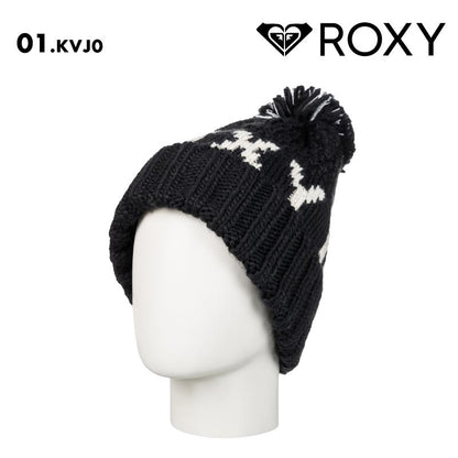 ROXY/ロキシー レディース ニット帽 TONIC BEANIE 2024-25 SNOW ERJHA04281 帽子 スノボ スキー ボンボン ブランド かわいい おしゃれ ロゴ 防寒 女性用