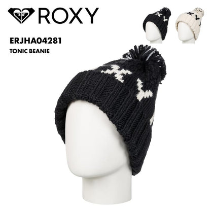 ROXY/ロキシー レディース ニット帽 TONIC BEANIE 2024-25 SNOW ERJHA04281 帽子 スノボ スキー ボンボン ブランド かわいい おしゃれ ロゴ 防寒 女性用