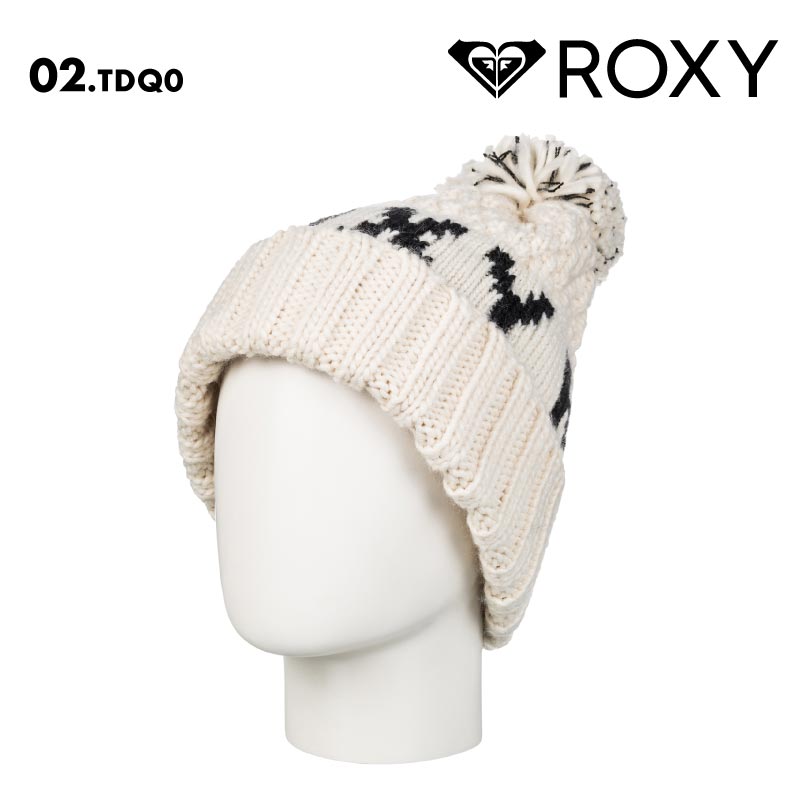 ROXY/ロキシー レディース ニット帽 TONIC BEANIE 2024-25 SNOW ERJHA04281 帽子 スノボ スキー ボンボン ブランド かわいい おしゃれ ロゴ 防寒 女性用