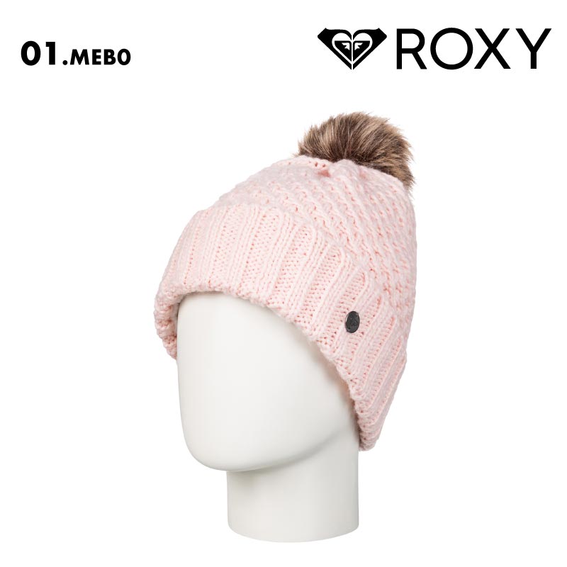 ROXY/ロキシー レディース ニット帽 ボンボン BLIZZARD BEANIE 2024-25 SNOW ERJHA04286 帽子 スノボ スキー 防寒 ブランド かわいい おしゃれ ファー 女性用