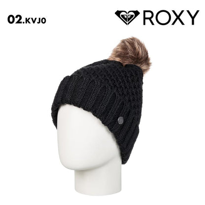 ROXY/ロキシー レディース ニット帽 ボンボン BLIZZARD BEANIE 2024-25 SNOW ERJHA04286 帽子 スノボ スキー 防寒 ブランド かわいい おしゃれ ファー 女性用