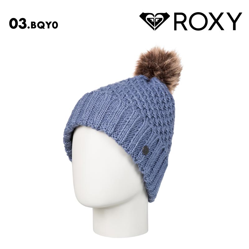 ROXY/ロキシー レディース ニット帽 ボンボン BLIZZARD BEANIE 2024-25 SNOW ERJHA04286 帽子 スノボ スキー 防寒 ブランド かわいい おしゃれ ファー 女性用