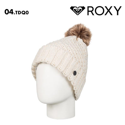 ROXY/ロキシー レディース ニット帽 ボンボン BLIZZARD BEANIE 2024-25 SNOW ERJHA04286 帽子 スノボ スキー 防寒 ブランド かわいい おしゃれ ファー 女性用