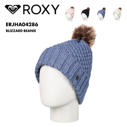 ROXY/ロキシー レディース ニット帽 ボンボン BLIZZARD BEANIE 2024-25 SNOW ERJHA04286 帽子 スノボ スキー 防寒 ブランド かわいい おしゃれ ファー 女性用