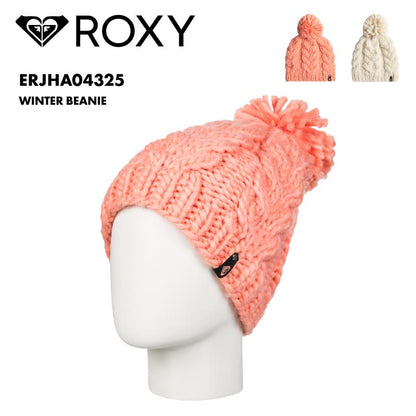 ROXY/ロキシー レディース ニット帽 ボンボン WINTER BEANIE 2024-25 SNOW ERJHA04325 帽子 スノボ スキー 防寒 ブランド かわいい おしゃれ 女性用