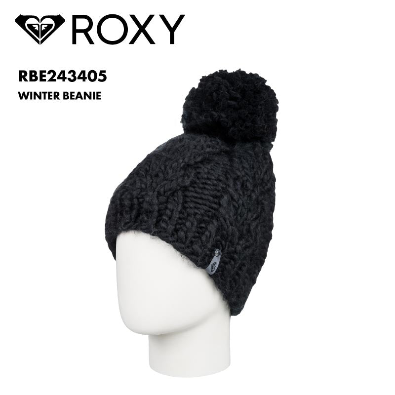 ROXY/ロキシー レディース ニット帽 ボンボン WINTER BEANIE 2024-25 SNOW RBE243405 帽子 スノボ スキー 防寒 ブランド かわいい おしゃれ 女性用